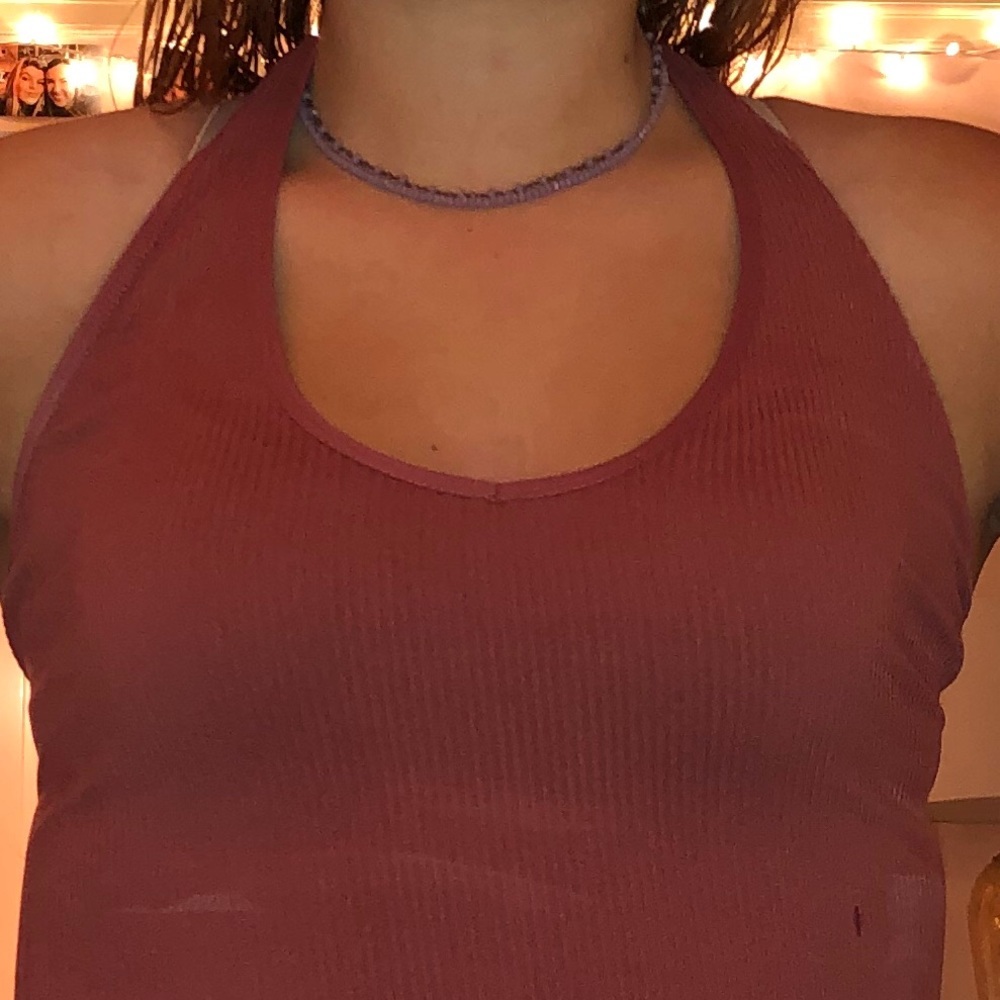 Halter ribbed top